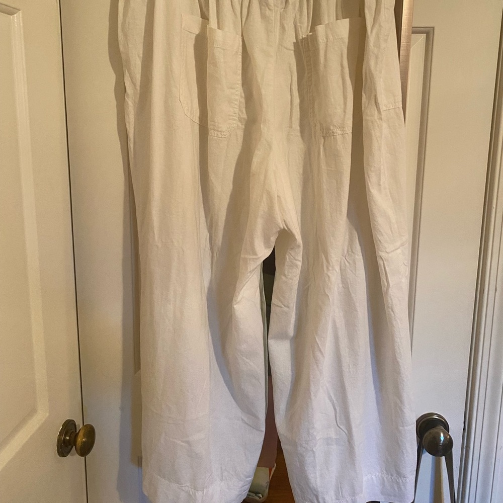 Lane Bryant, white linen, NWOT, wide-legged pants